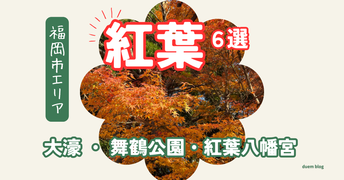 福岡市紅葉６選（大濠、舞鶴公園、紅葉八幡宮）