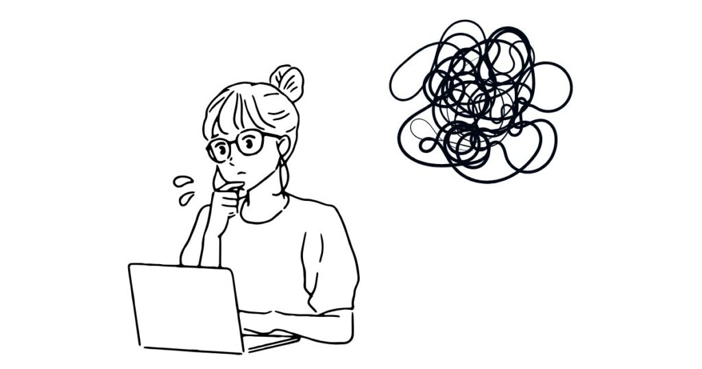 人の気持ちを察しすぎて頭の中が忙しくなる女性のイメージ